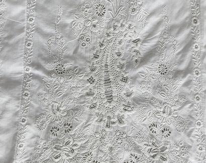 Superb christening gown, Ayrshire embroidery,...