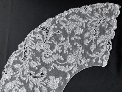 A Burano lace berthe neck, needlework, late...