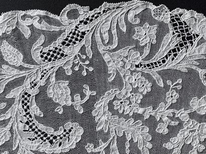 A Burano lace berthe neck, needlework, late...