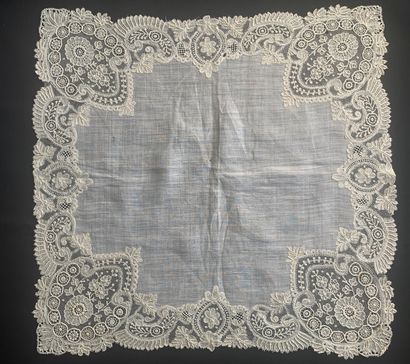 Two lace handkerchiefs, Brussels, end of...