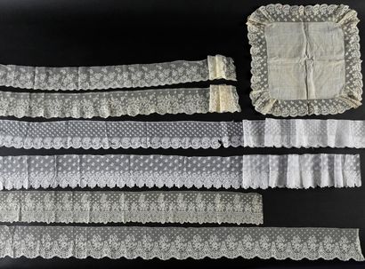 Three Malines lace borders, spindles, 2nd...