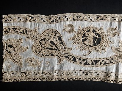 Rare border with characters, Point coupé...