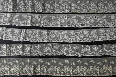 Eight borders in Malines lace, spindle, 2nd...