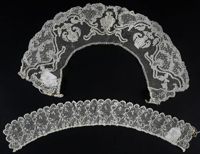 Keel and border in Alençon lace, needlework,...