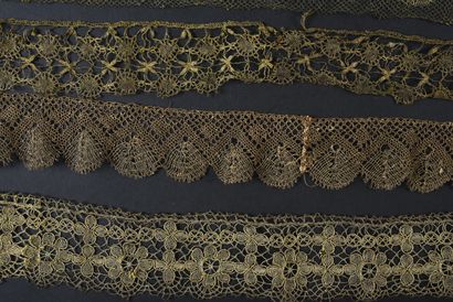Important collection of metallic lace borders...