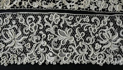 Two large needle lace borders, end of the...