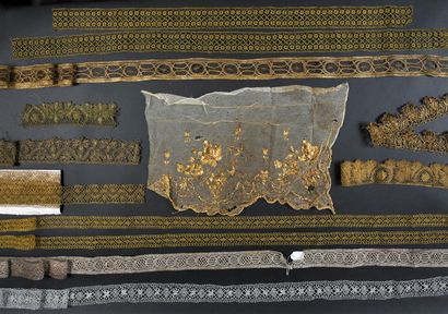 Important collection of metallic lace borders...