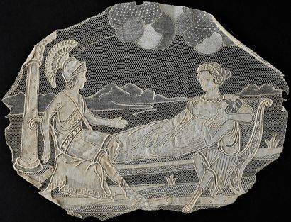 Handkerchiefs and lace inlays, Point de Gaze,...