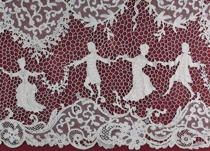 Large panel with round of characters, spindles...