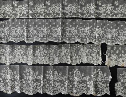 Twenty borders and documents in Malines lace,...
