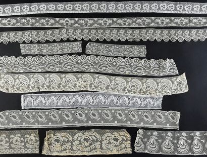 Eleven lace borders, Beveren Waas and Tønder,...