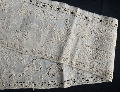 Border with vase and fantastic flowers, embroidery...