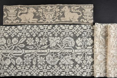 Embroidered net bands, Italy, 17th century.
In...