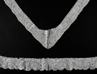 Dresden embroidery fichu border, mid 18th...