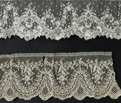 Four borders in Alençon lace, needlework,...