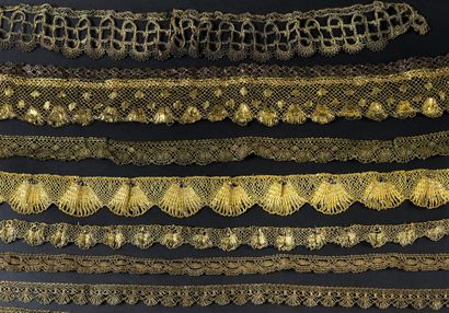 Important collection of metallic lace borders...