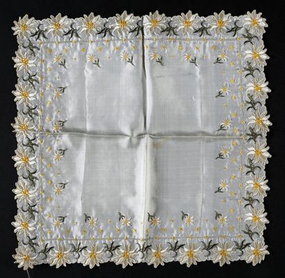 Handkerchiefs in lace, needle and bobbin,...