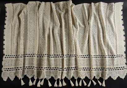 Panel, pulled thread embroidered, Margaret...