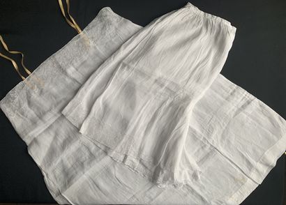 Elements of women's costume in white embroidery,...