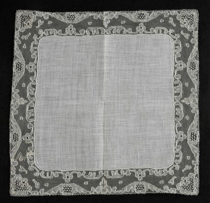 Eight handkerchiefs in Malines lace, Belgium,...