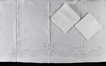 Embroidered bed set, sheet and its pillowcases,...