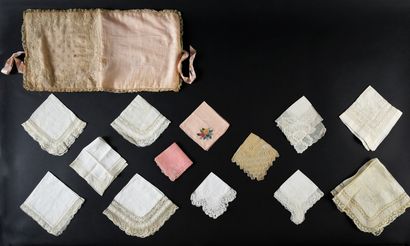 Embroidered handkerchiefs, collars and doilies,...