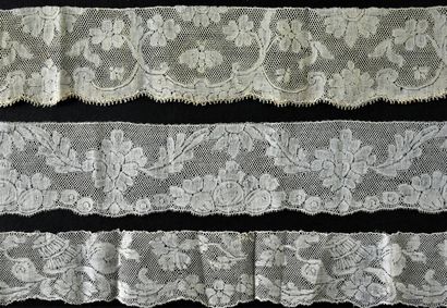 Nine Valenciennes borders, spindles, mid...