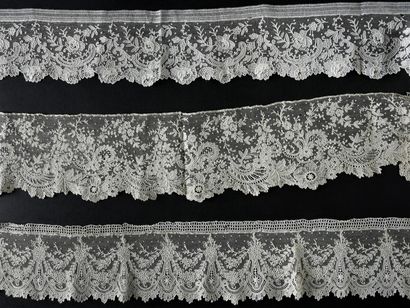 Eight gauze borders, needlepoint, Belgium,...