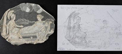 Handkerchiefs and lace inlays, Point de Gaze,...
