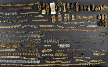 Important collection of metallic lace borders...