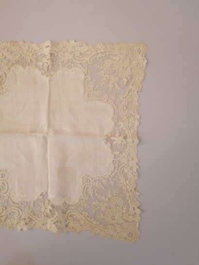 Two lace handkerchiefs, Brussels, end of...