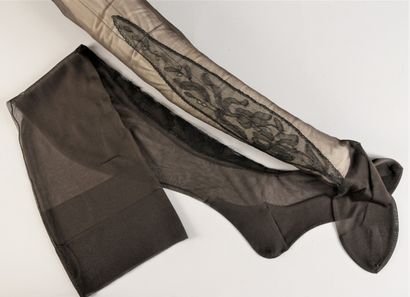 Chantilly lace stockings, spindles, circa...