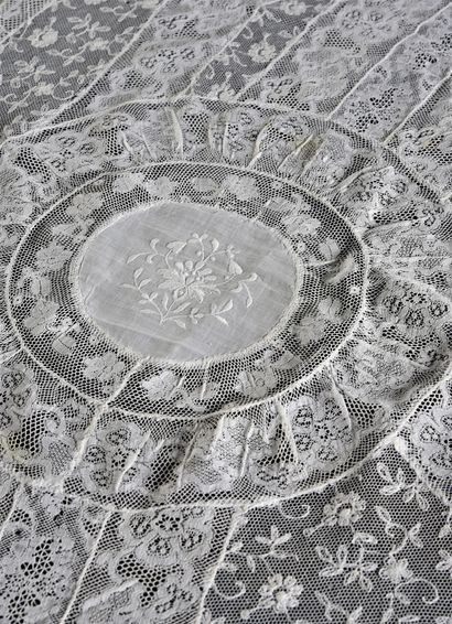 Tablecloth in the background of a bonnet,...