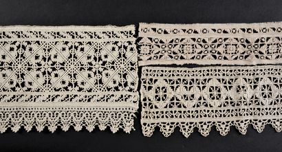 Three borders, Reticella, needlework, end...