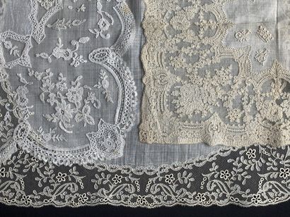 Three lace handkerchiefs, 2nd half of the...
