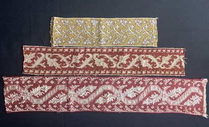 Three borders in pulled threads embroidered...