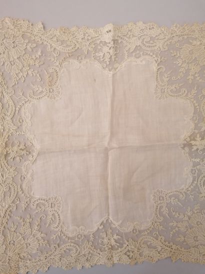 Two lace handkerchiefs, Brussels, end of...