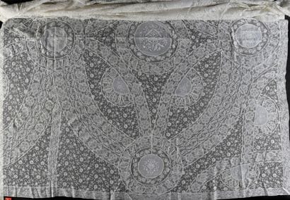 Tablecloth in the background of a bonnet,...