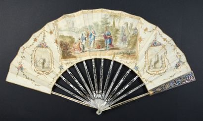 Eliezer offrant des bijoux, vers 1780
Éventail...