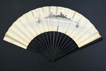 Montreur de vues d'optiques, vers 1780
Éventail...
