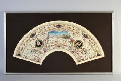 Saint-Pierre de Rome, vers 1780
Feuille d'éventail,...