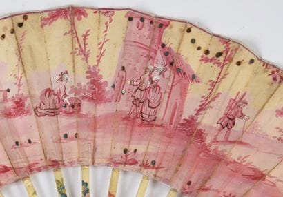Camaïeu de rose, vers 1780
Éventail plié,...