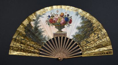 Le cygne et la jeune fille, vers 1820-1830
Éventail...