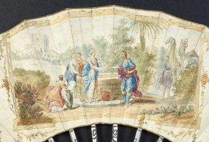 Eliezer offrant des bijoux, vers 1780
Éventail...