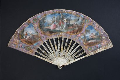 Chine, chinoiseries, vers 1770-1780
Éventail...