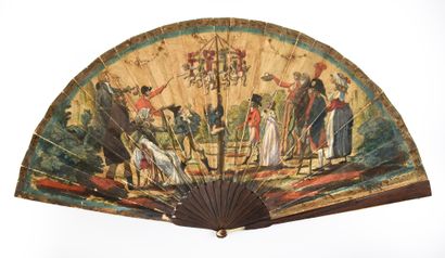 Le mât de cocagne des amours, vers 1800
Éventail...