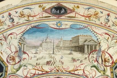 Saint-Pierre de Rome, vers 1780
Feuille d'éventail,...