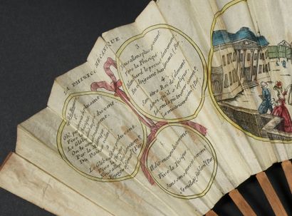 L'envol du ballon de Blanchard, vers 1783
Éventail...