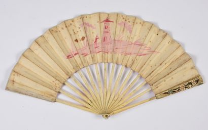 Camaïeu de rose, vers 1780
Éventail plié,...
