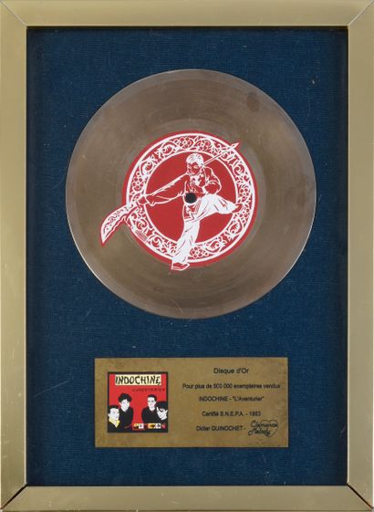 
INDOCHINE : 1 disque d’or 45 tours vinyle...